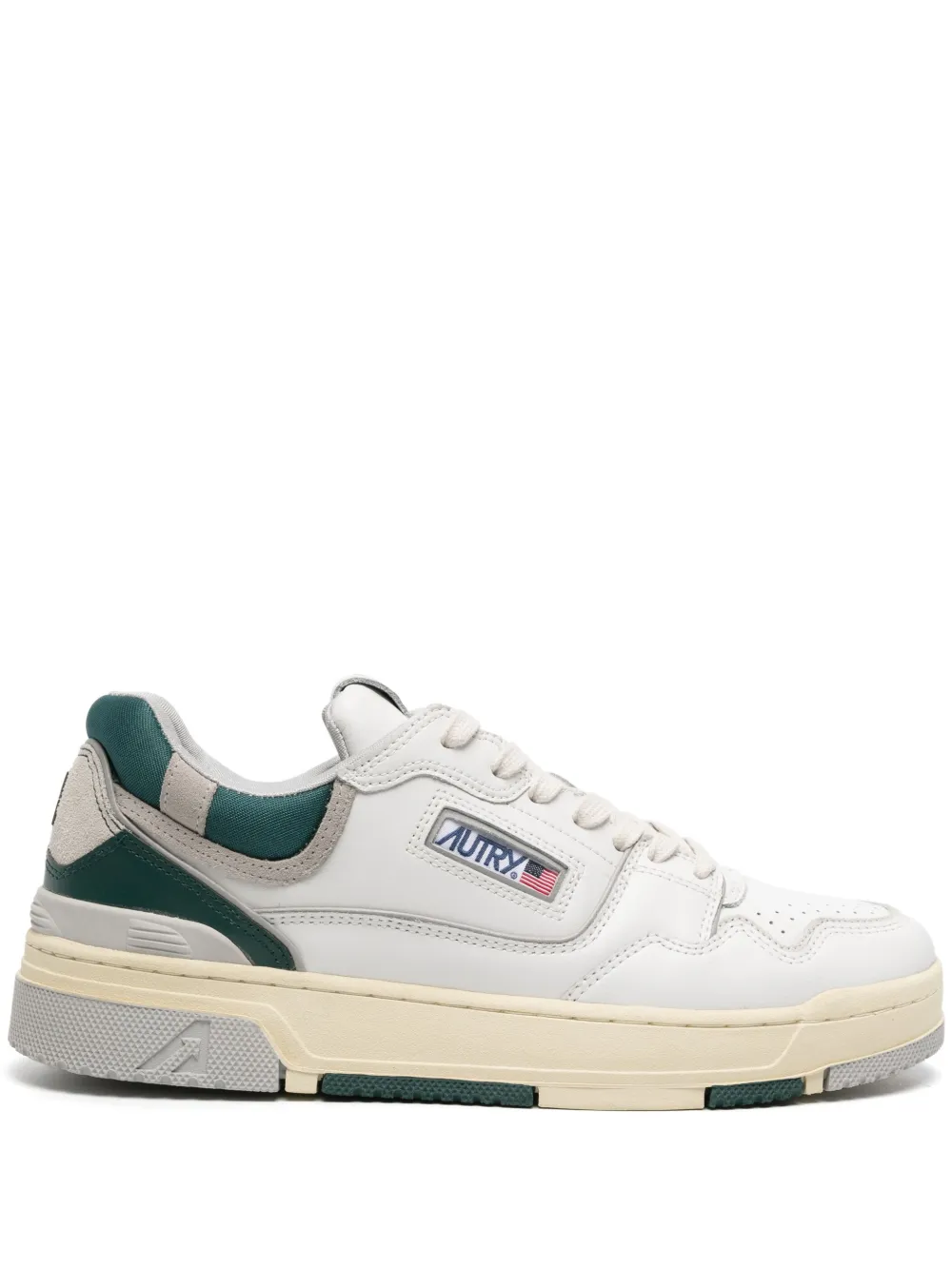 Autry White And Green Aerol Sneakers In White