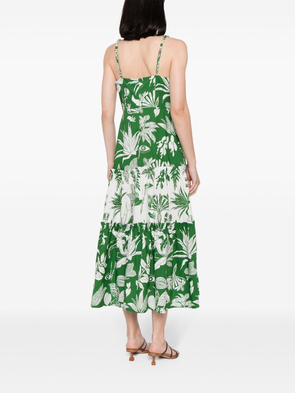 Shop Farm Rio Forest Soul Panelled Midi Dress In Green