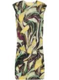 Pleats Please Issey Miyake floral-print plissé midi dress - Green