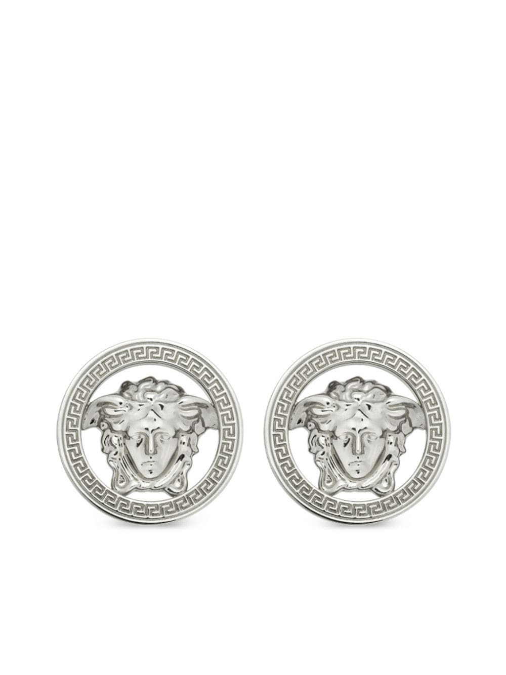 Versace Medusa Head Stud Earrings In Silver