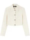 Versace silk-blend cropped jacket - Neutrals