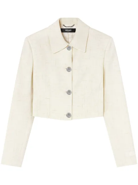 Versace silk-blend cropped jacket