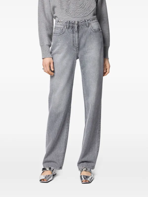 Versace high-rise straight-leg Jeans | Grey | FARFETCH