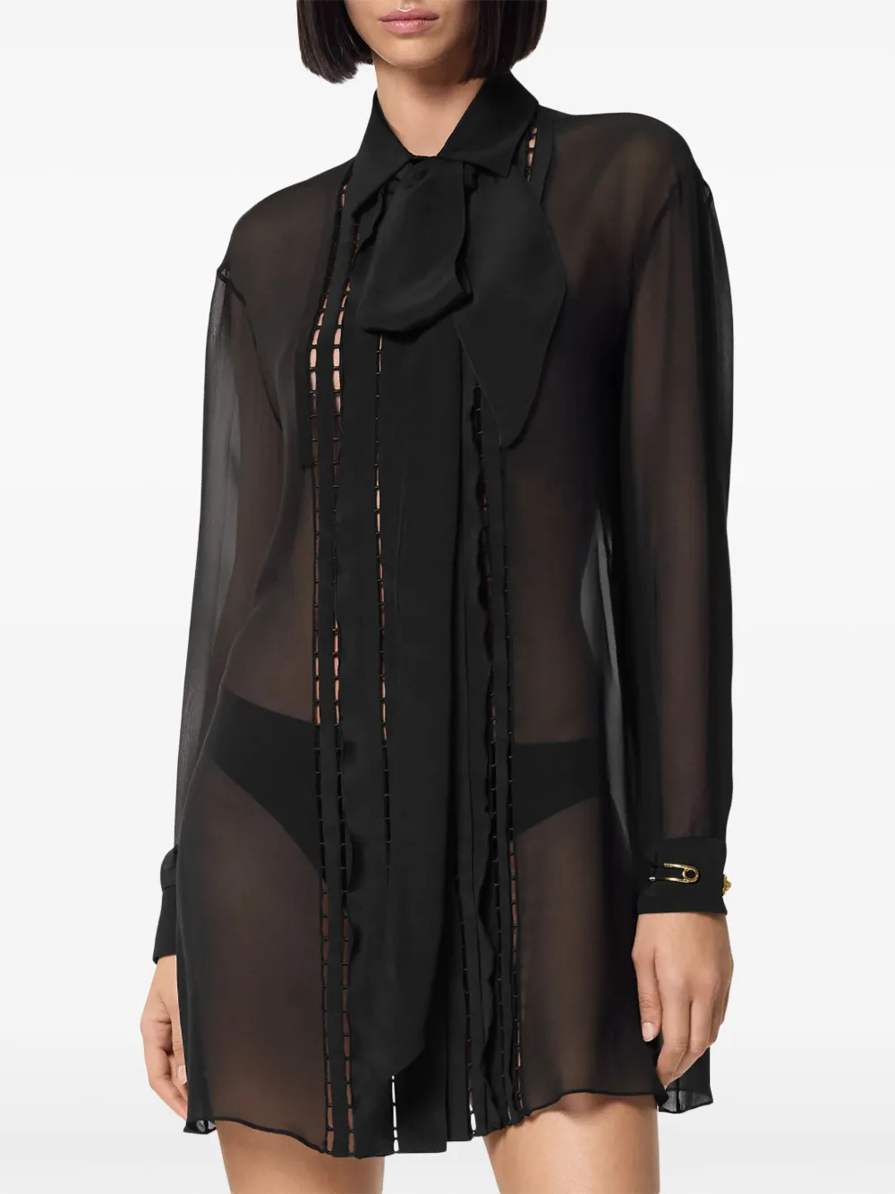 Cheap Versace Lavallire silk shirt Women