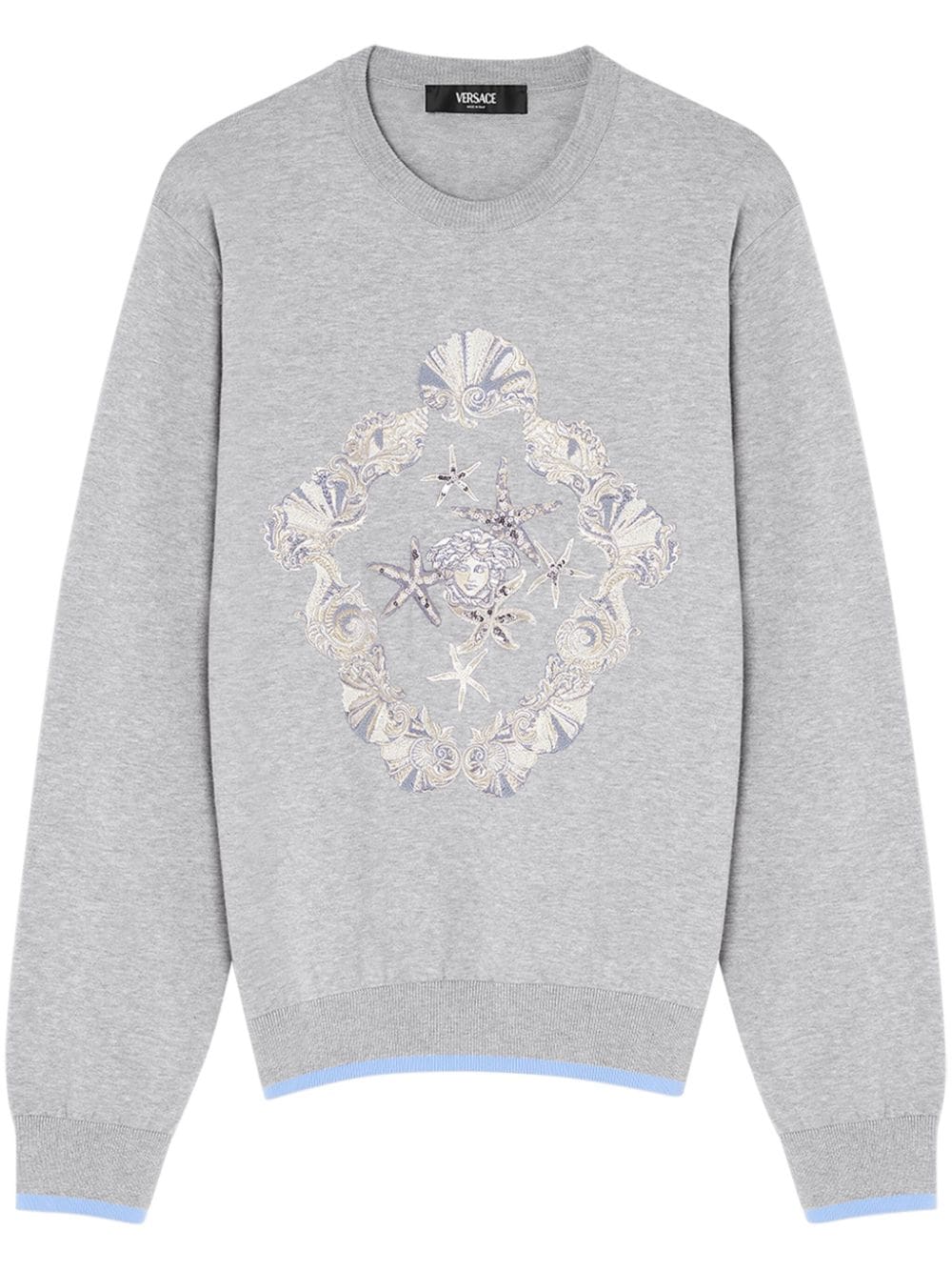 Versace Sweatshirt Mit Medusa-patch In Grau