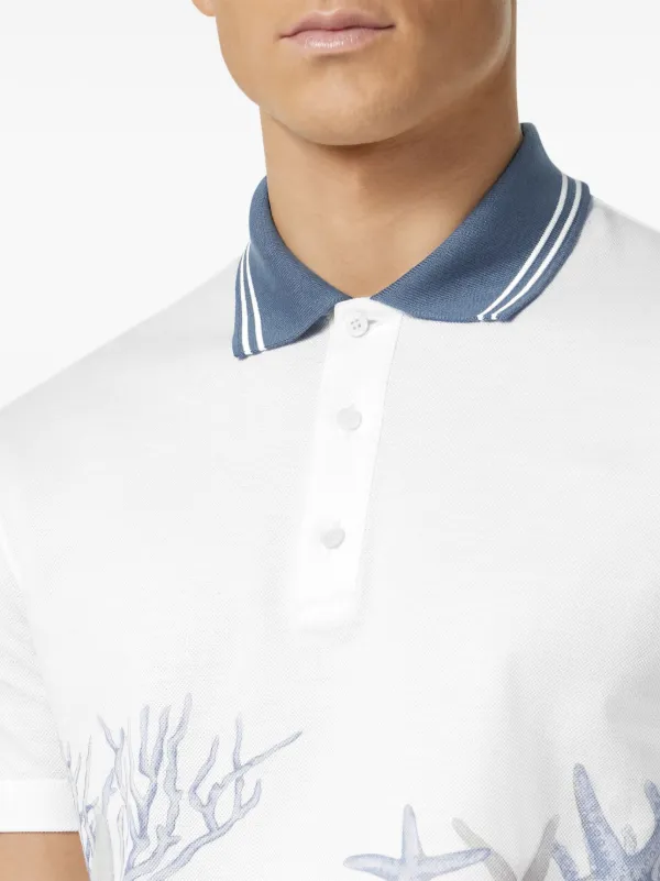 【関税込み】versace 'Barocco Sea' polo shirt Barocco Polo Shirt Blue | VERSACE US