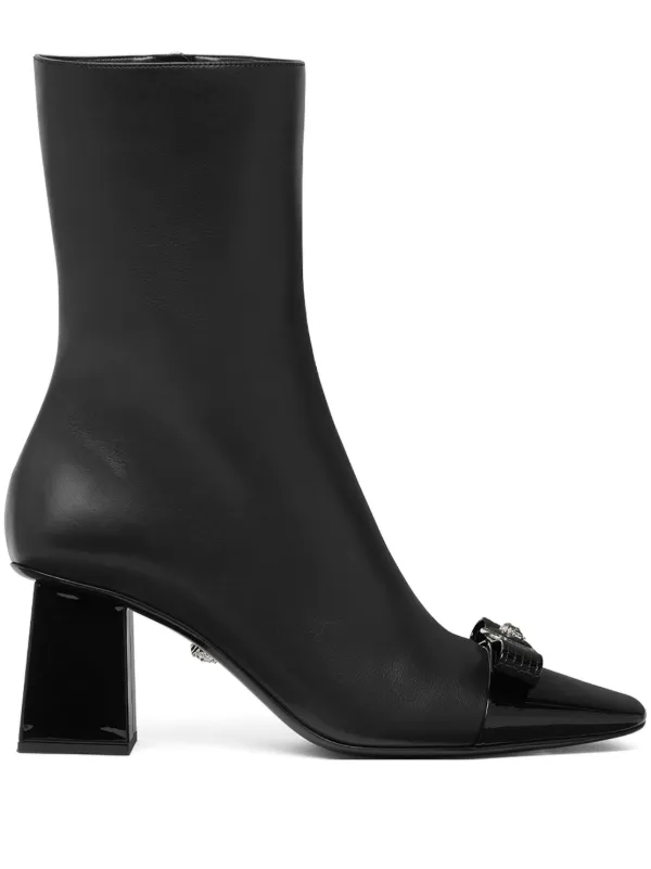 美品 GIANNI VERSACE アンクルブーツ ベロア レザー ビックロゴ 美品 GIANNI VERSACE アンクルブーツ ベロア レザー ビックロゴ