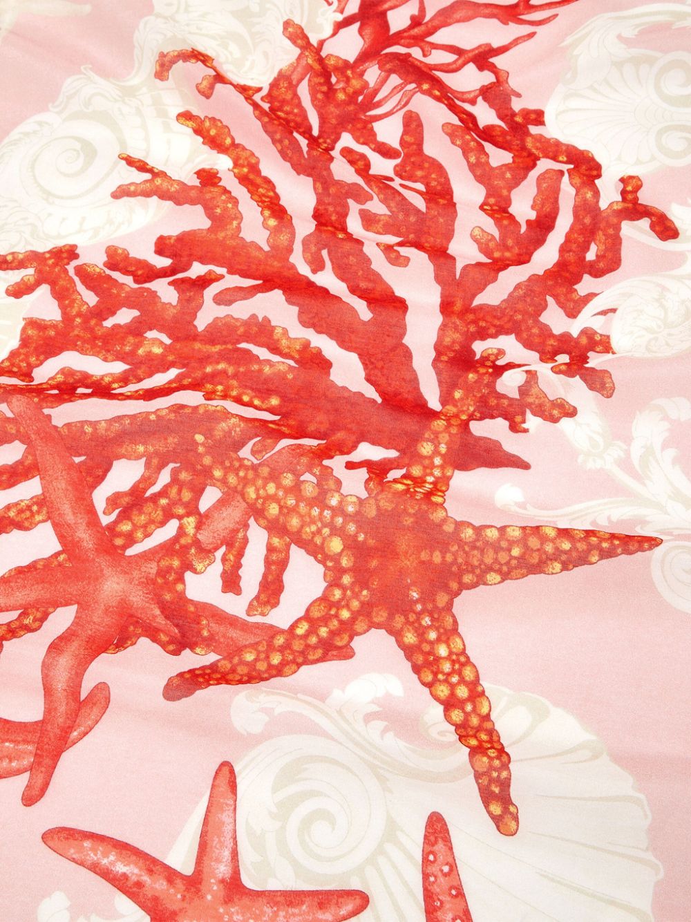 Shop Versace Stars-print Silk Scarf In Red