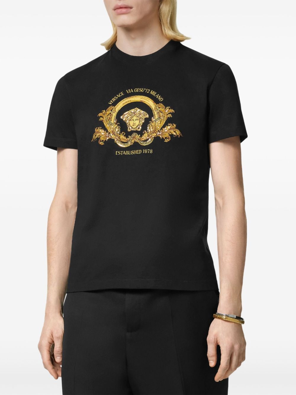 Versace Katoenen T-shirt Zwart