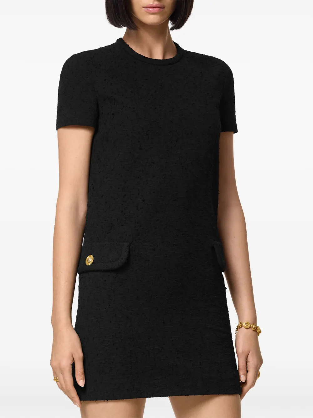 Cheap Versace tweed shift mini dress Women