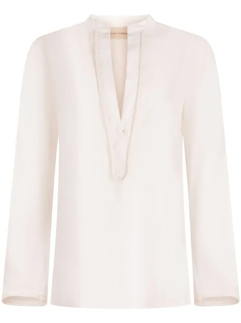 Silvia Tcherassi Shera split-collar blouse