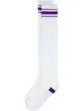 TEAM WANG design stripe-detail ribbed knee-high socks - White