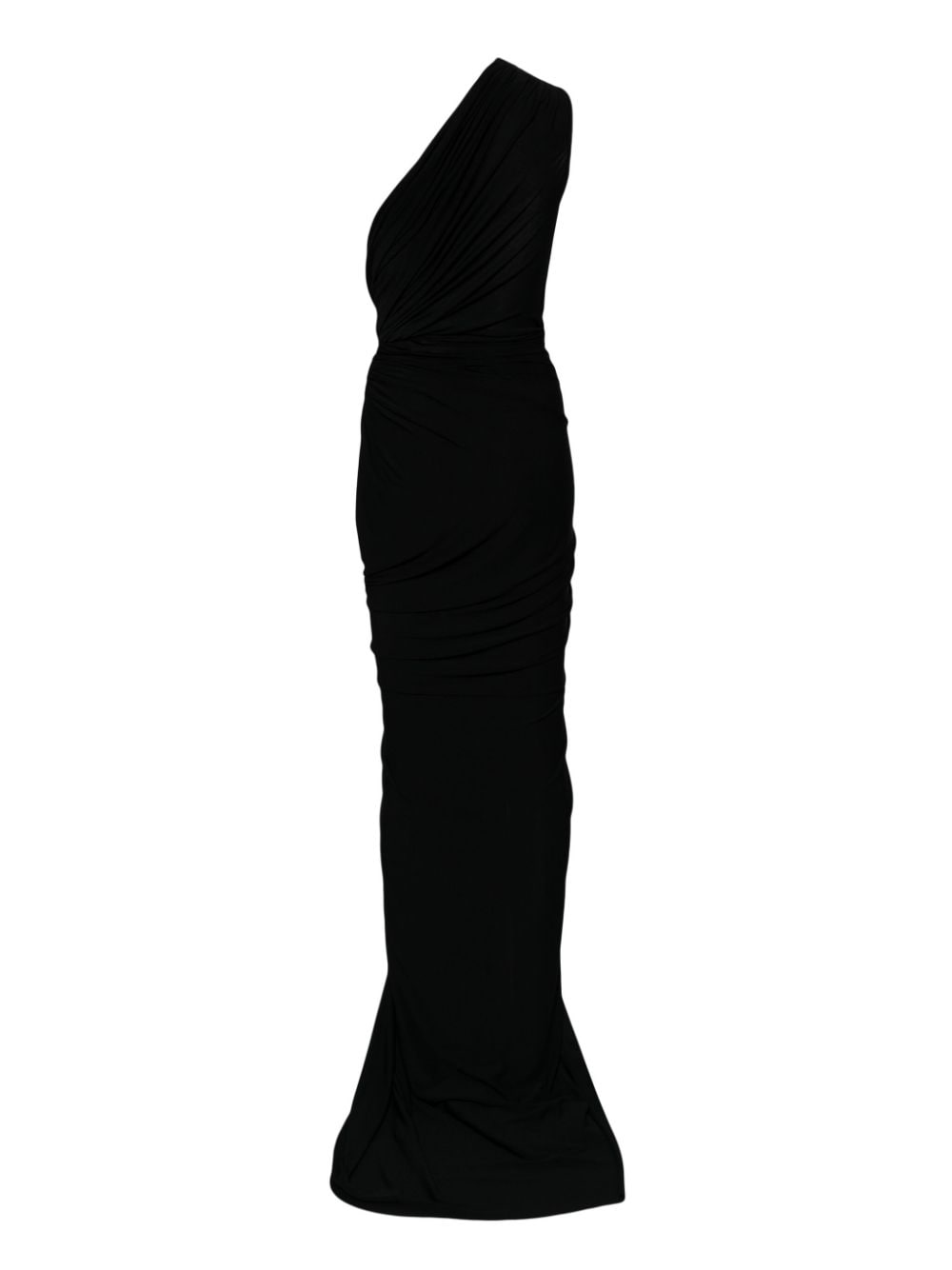 Shop Rick Owens One-shoulder Draped Gown In Black