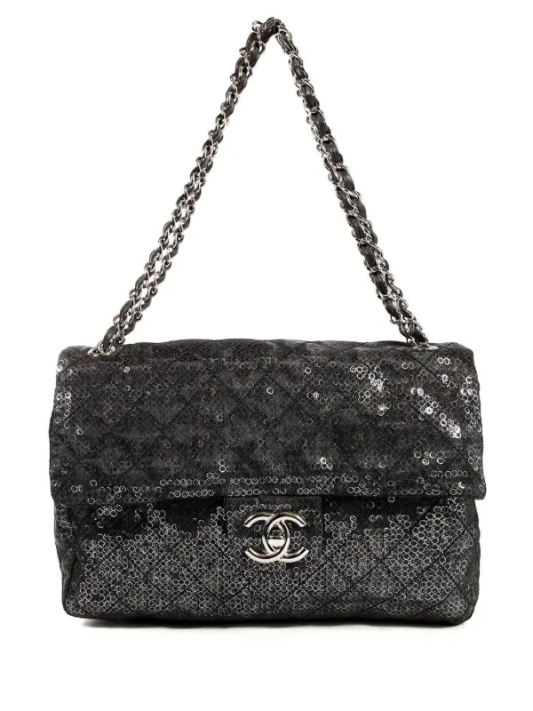 CHANEL Pre-Owned 2009 Jumbo Classic Flap Shoulder Bag | Black
