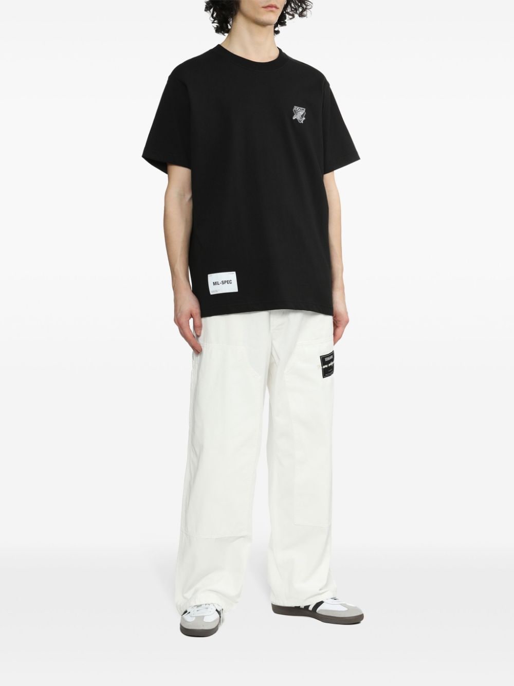 Shop Izzue Shark-print Cotton T-shirt In Black