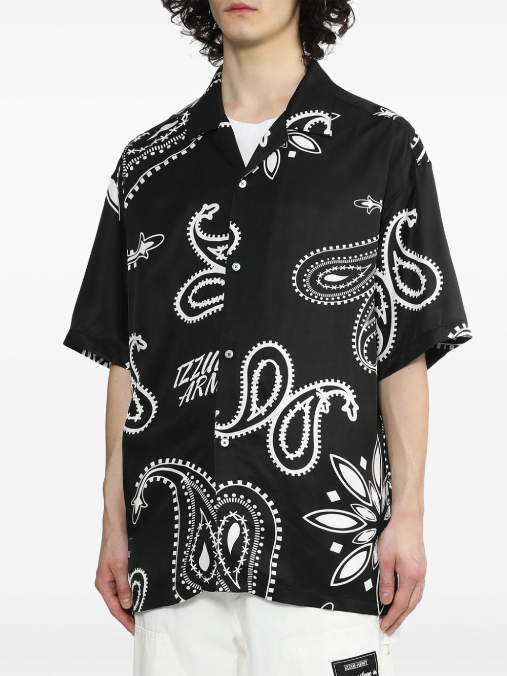 izzue Overhemd met paisley-print Zwart