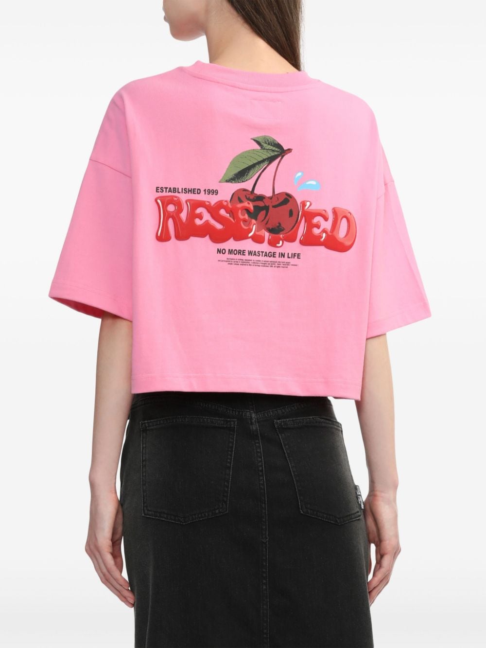 izzue Katoenen T-shirt met grafische print Roze