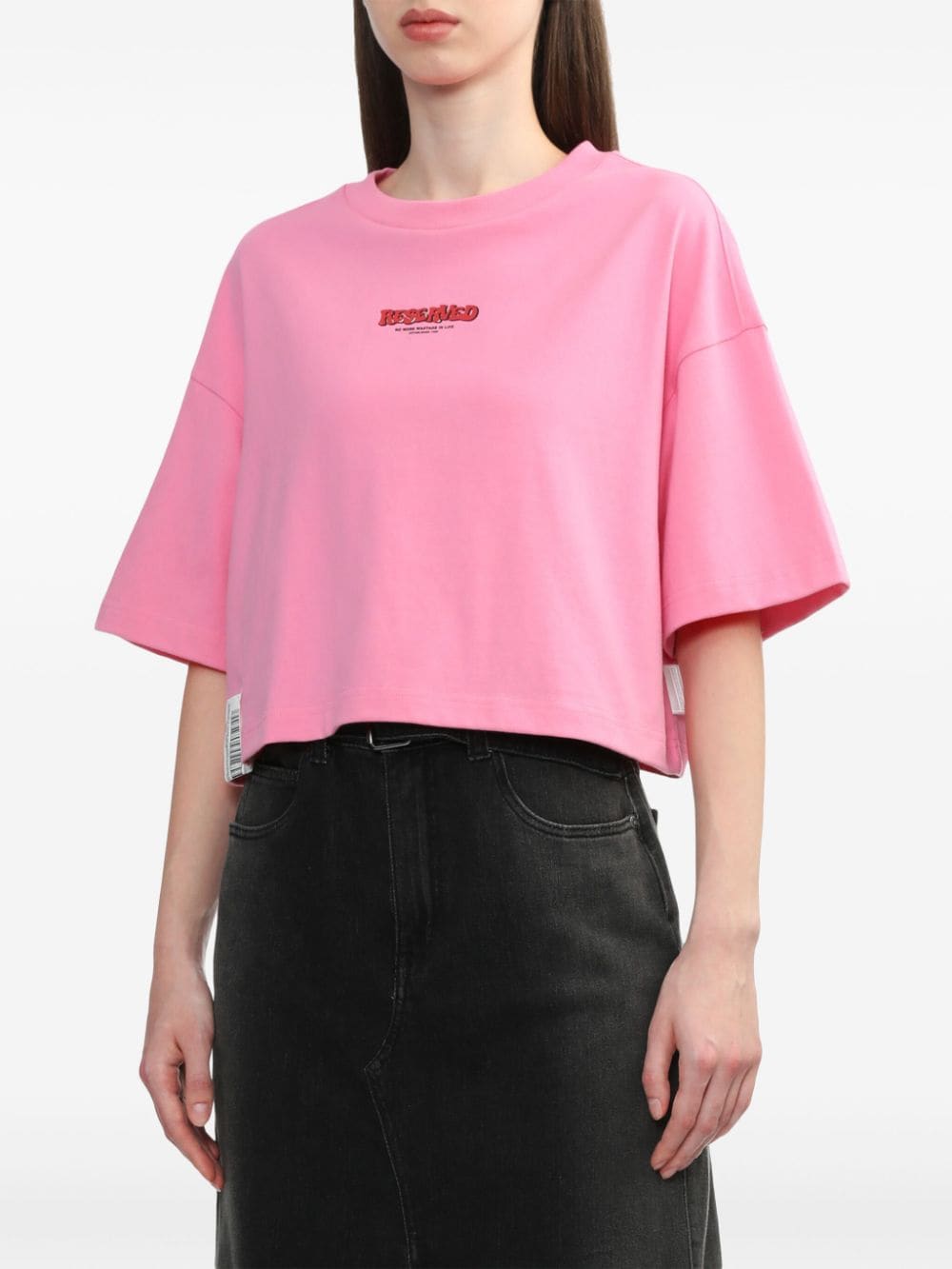 izzue Katoenen T-shirt met grafische print Roze