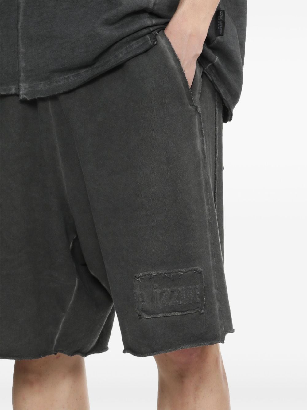 izzue Katoenen shorts met koud geverfd effect Grijs