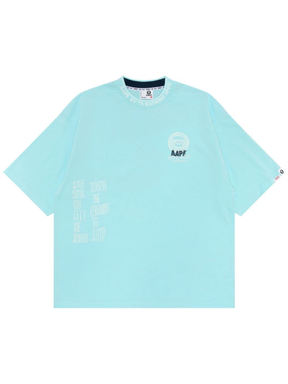 AAPE BY *A BATHING APE T-shirt met geborduurd logo Blauw