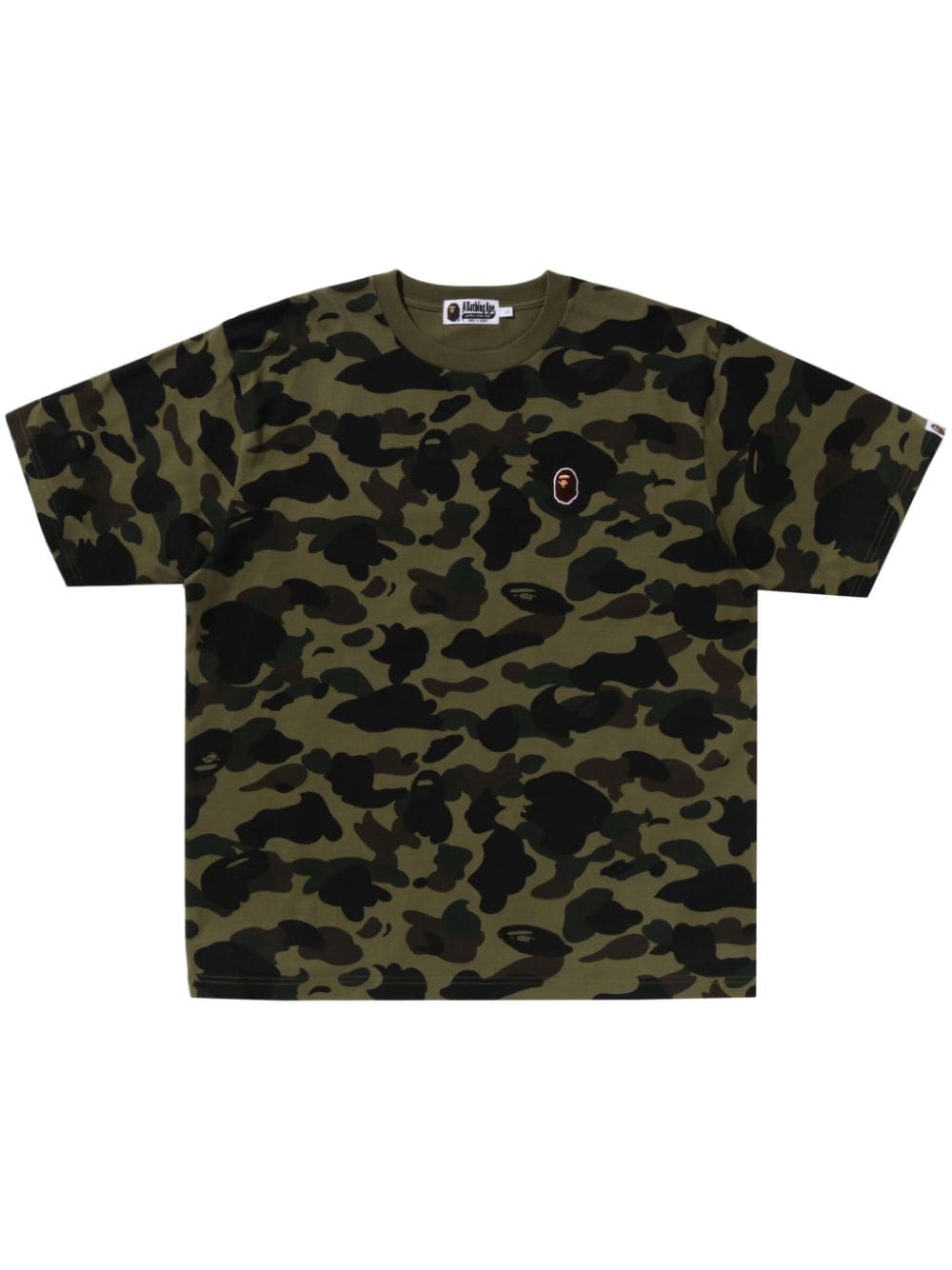 A Bathing Ape Embroidered-logo Cotton T-shirt In Green