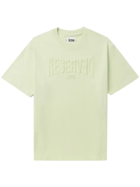 izzue debossed-slogan cotton T-shirt