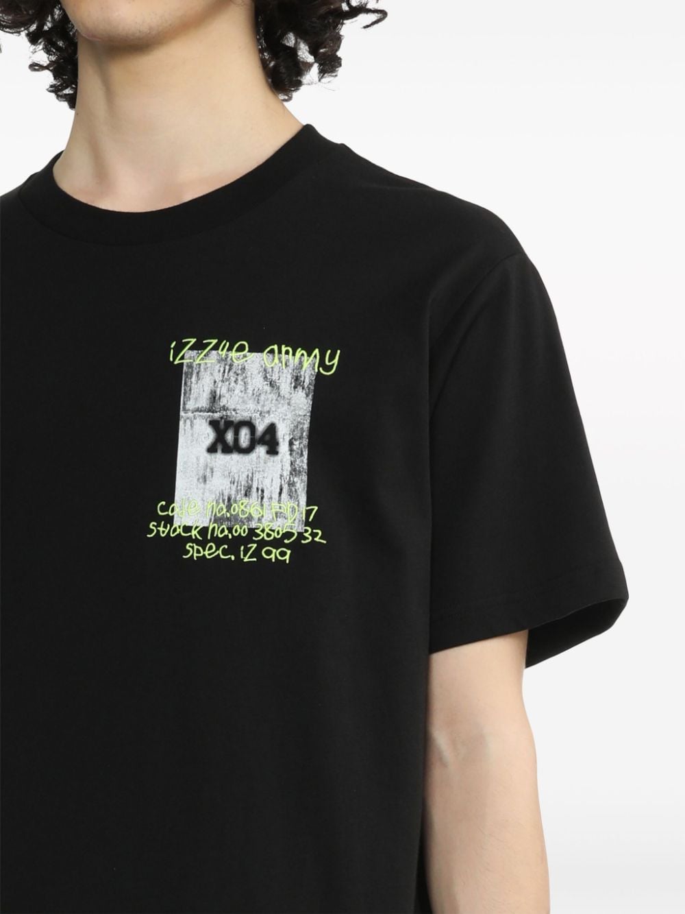 izzue Katoenen T-shirt met grafische print Zwart
