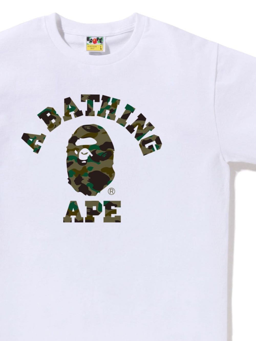 A BATHING APE Katoenen T-shirt met logoprint Wit