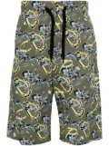 A.P.C. Vince graphic-print cotton shorts - Green