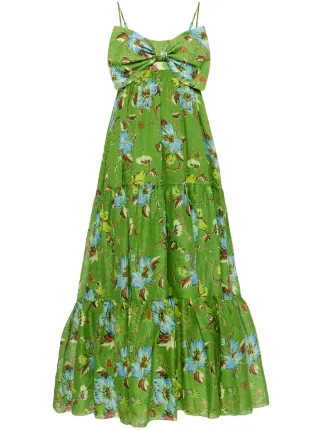 ALEMAIS Hotel Lamu floral-print Midi Dress | Green | FARFETCH