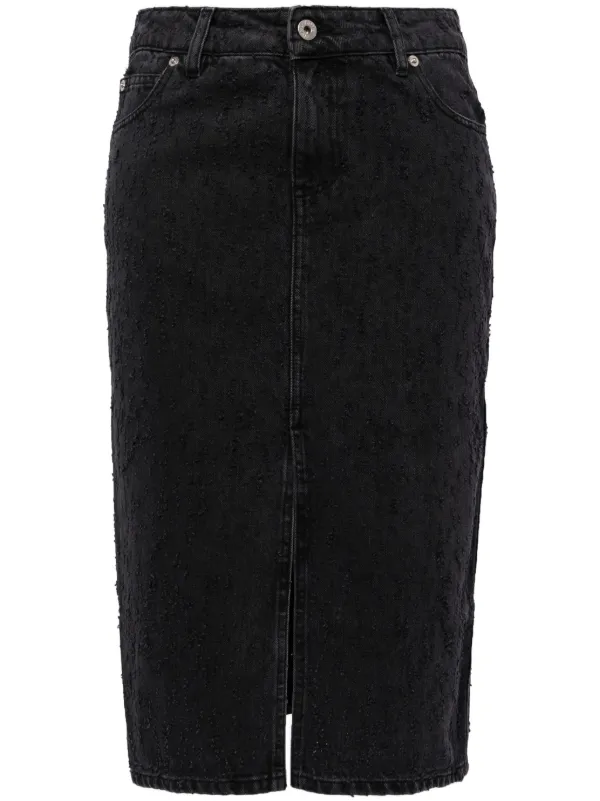 Halfboy Logo-patch Cotton Skirt in Black