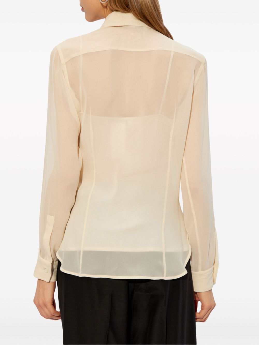 Max Mara logo-embroidered silk shirt Women