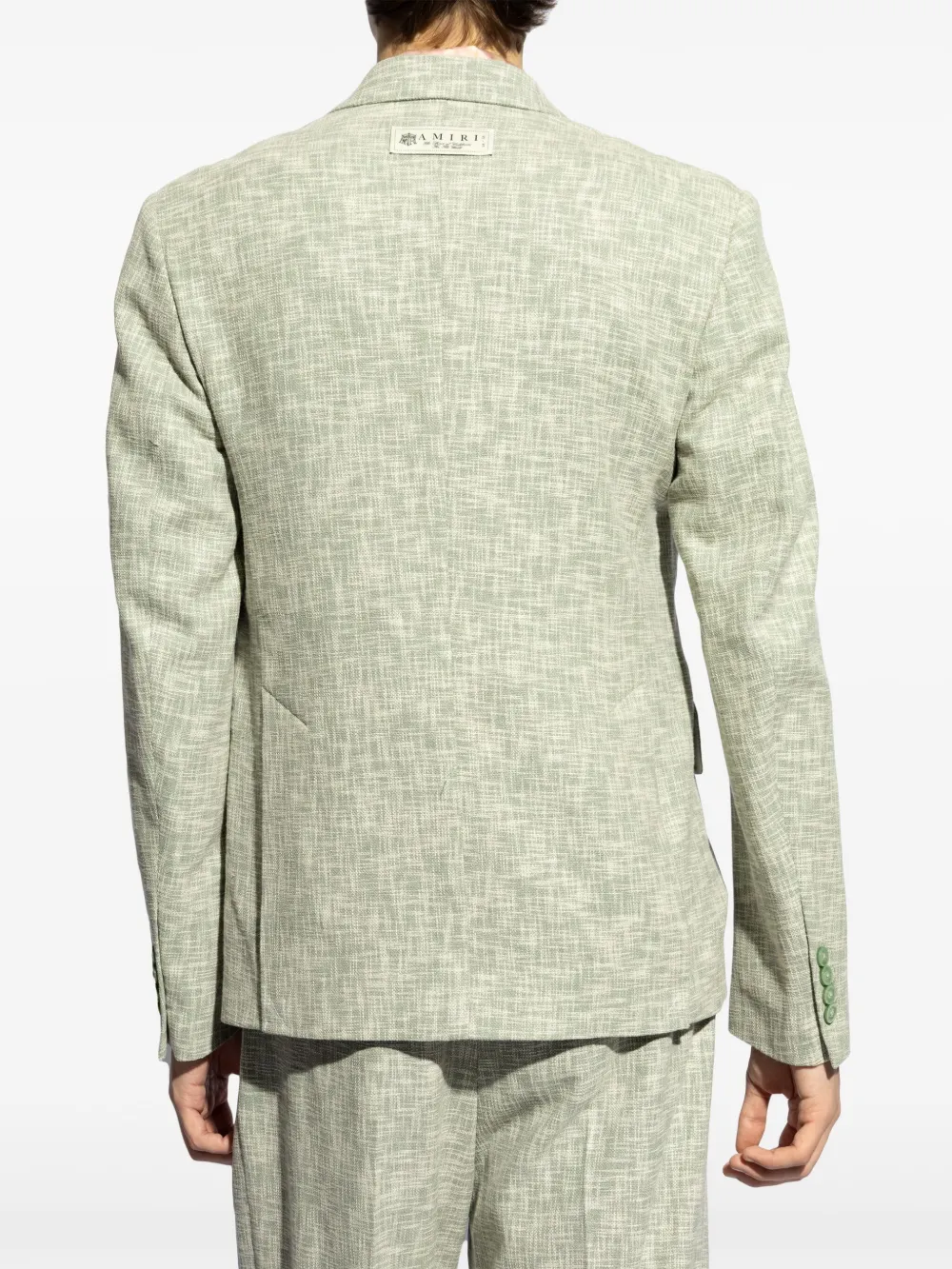 Shop Amiri Double-breasted Blazer In Green