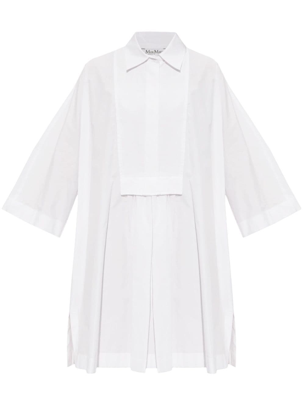 Max Mara Mini-jurk met wijde mouwen van biologisch katoen Wit