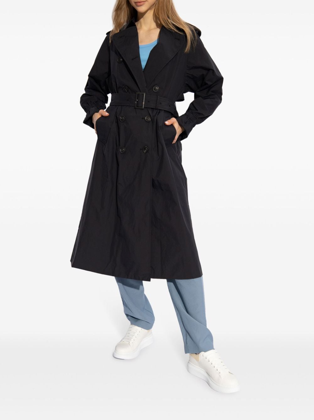 Shop Save The Duck Ember Belted Trench Coat In Black