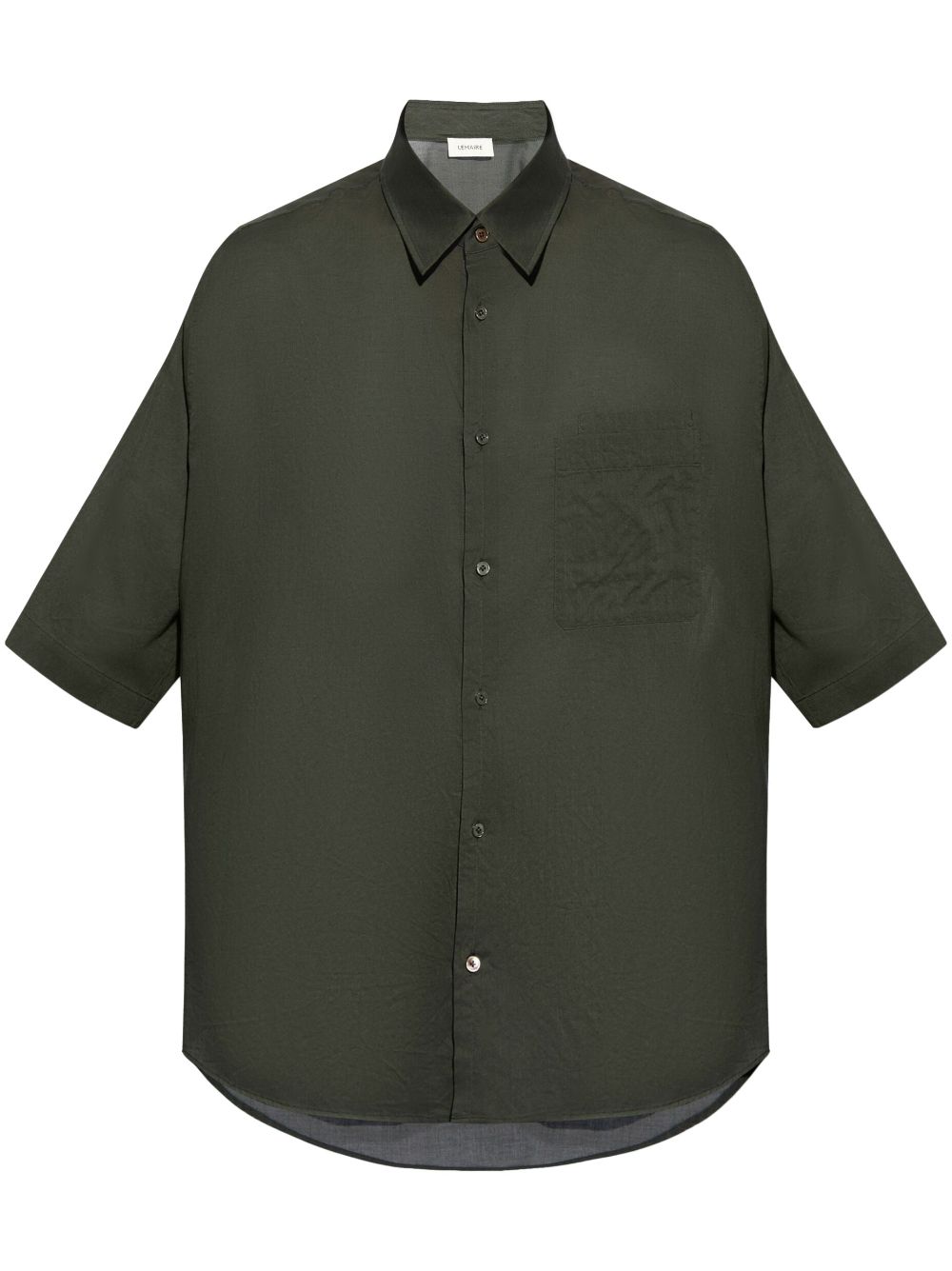 Lemaire Double-pocket Cotton Shirt In Green