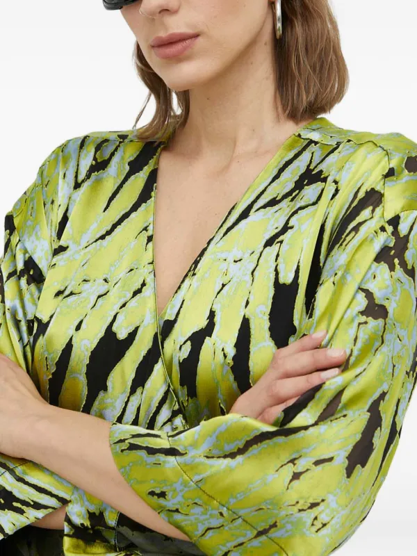 Gestuz tie-waist Printed Dress | Green | FARFETCH