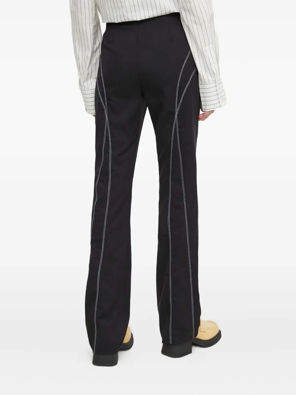Gestuz Contrast Stitching Trousers In Black