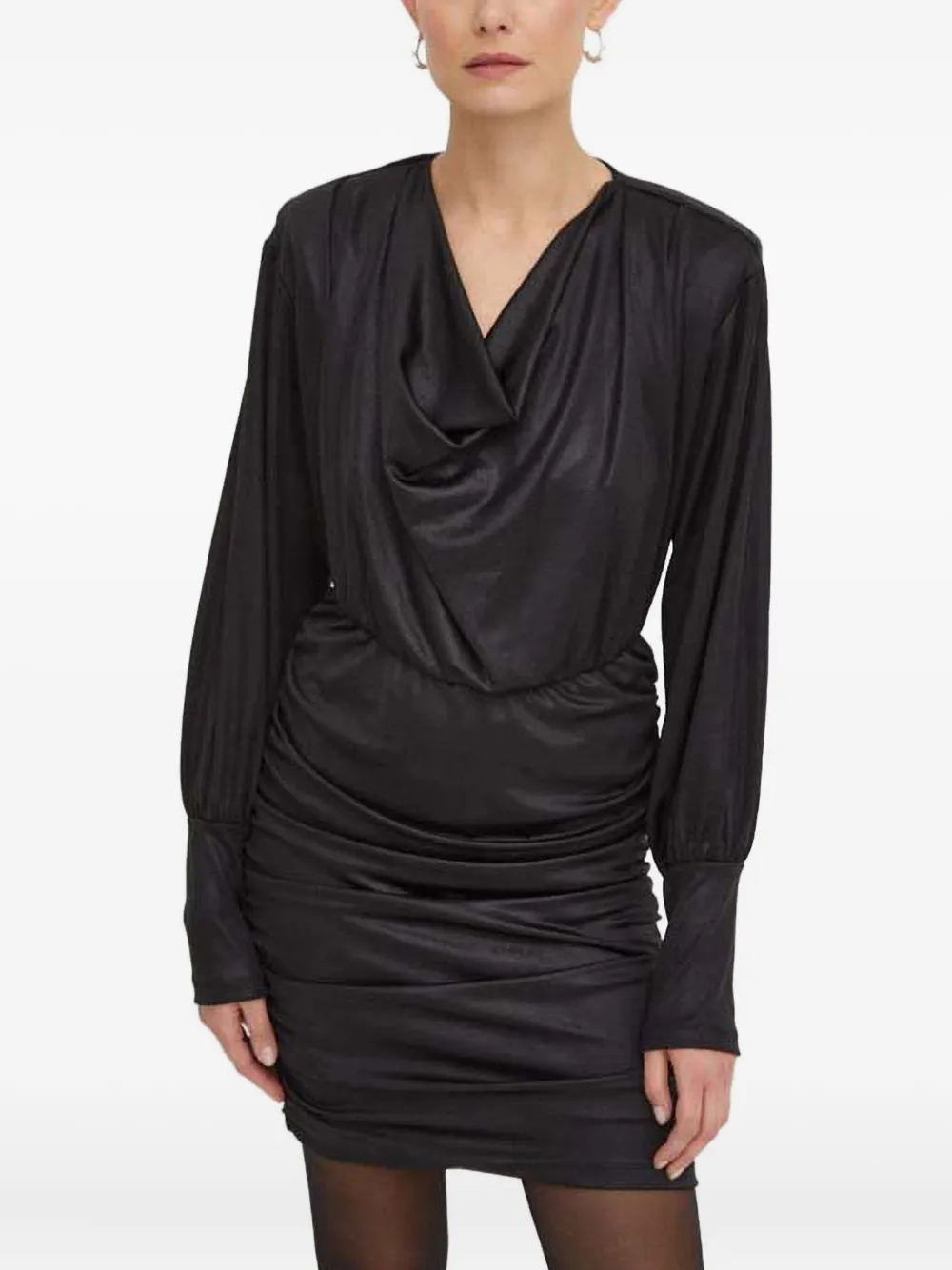 Gestuz cowl neck gathered dress | Black | Image 1
