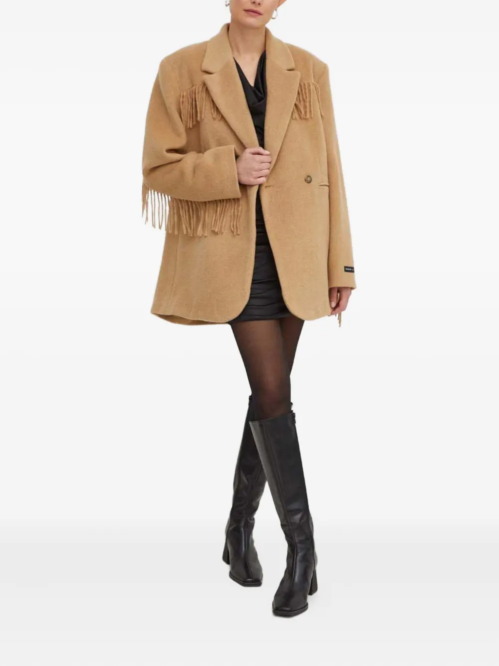 Gestuz cowl neck gathered dress - Zwart