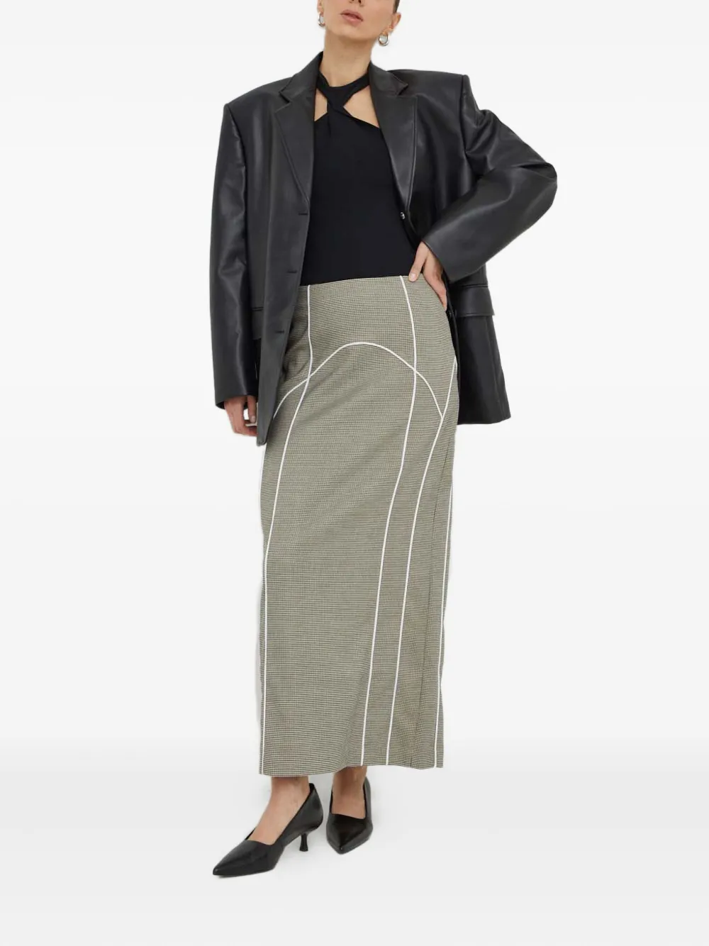 Gestuz houndstooth panelled skirt | Straight Skirts | Image 2