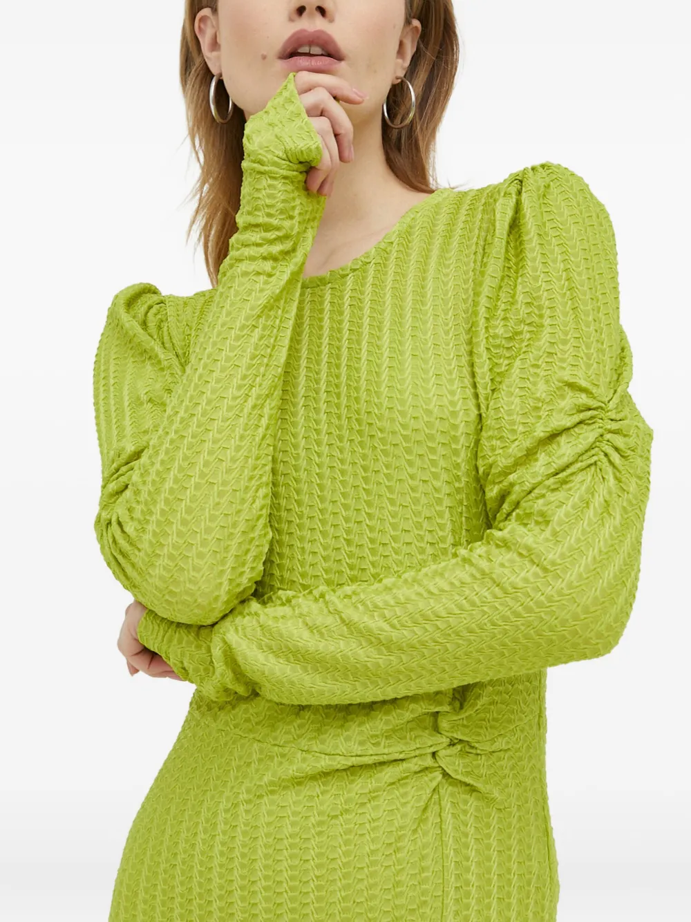 Gestuz Jurk met ruches Groen