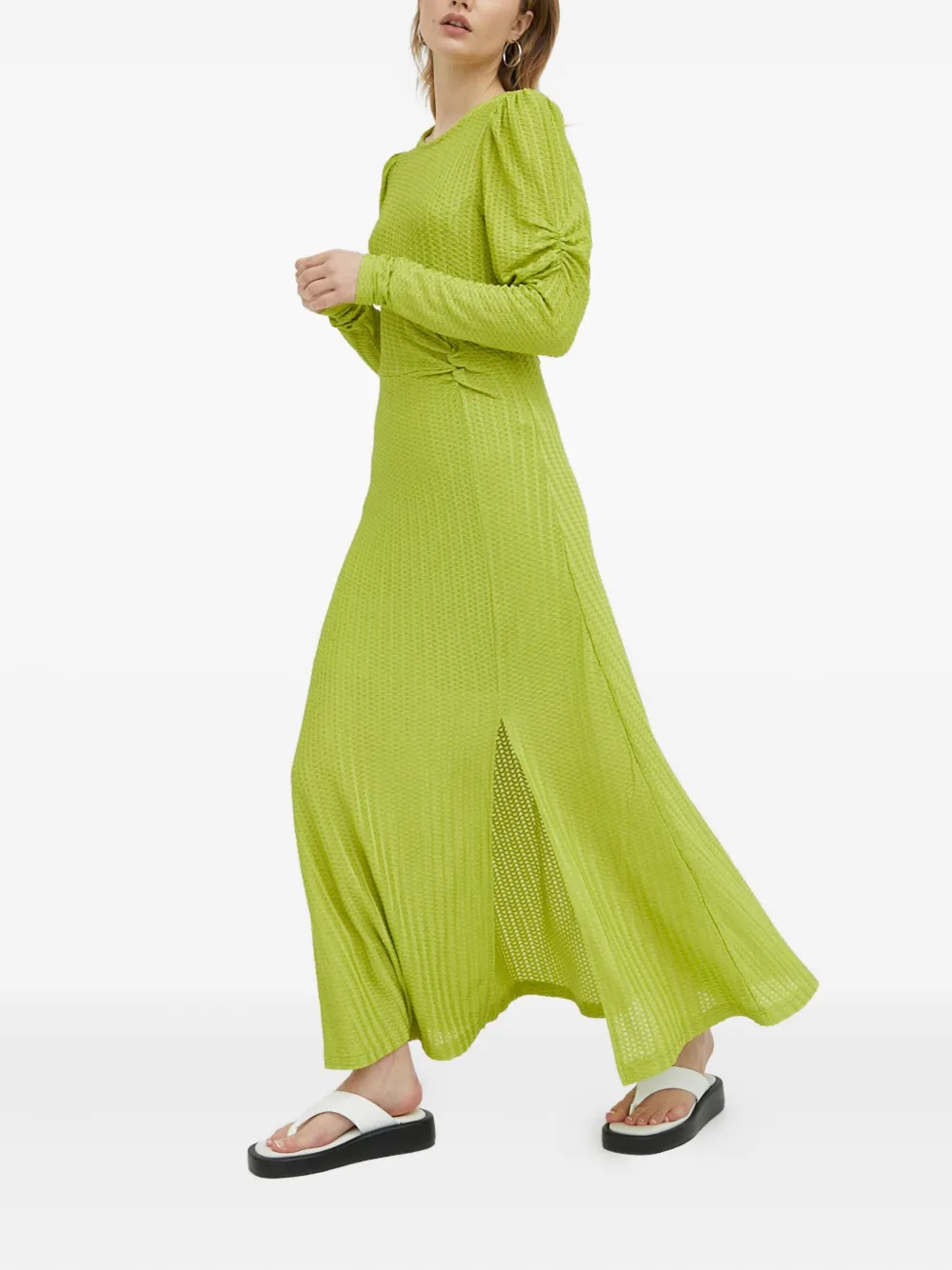 Gestuz Ruched long-sleeve dress - Groen