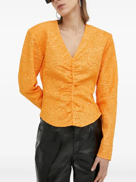 Gestuz textured gathered blouse