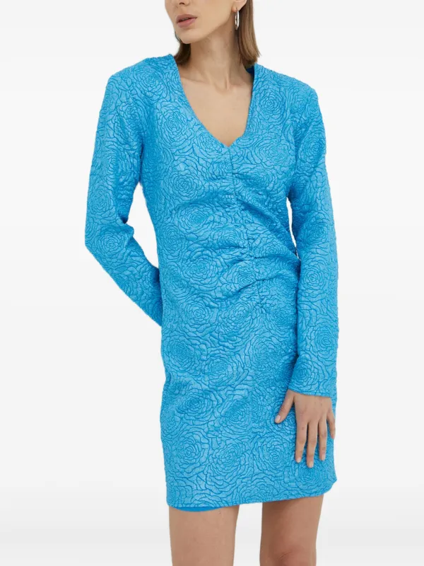 Gestuz Floral Gathered Dress | Blue | FARFETCH
