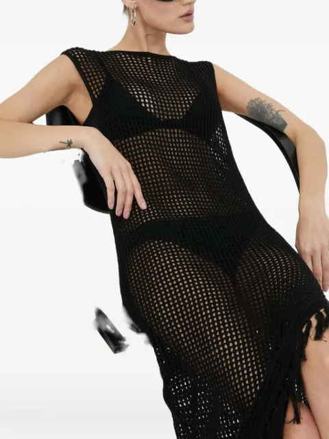 Gestuz fringed openwork dress
