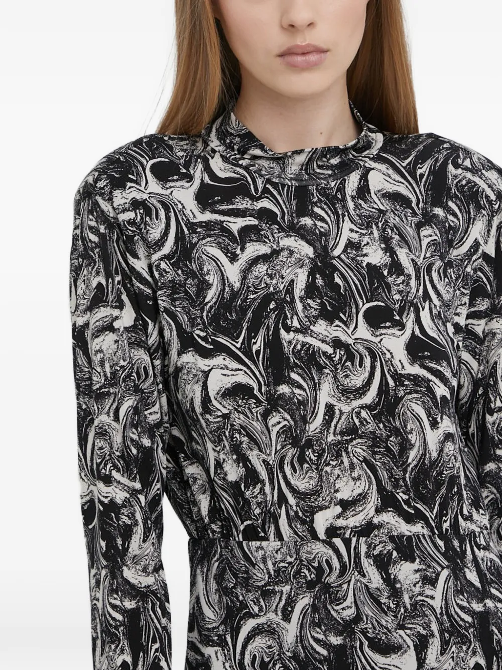Gestuz Midi-jurk met open rug Zwart