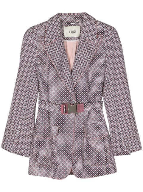 Fendi Pre-Owned geometric pattern belted jacket