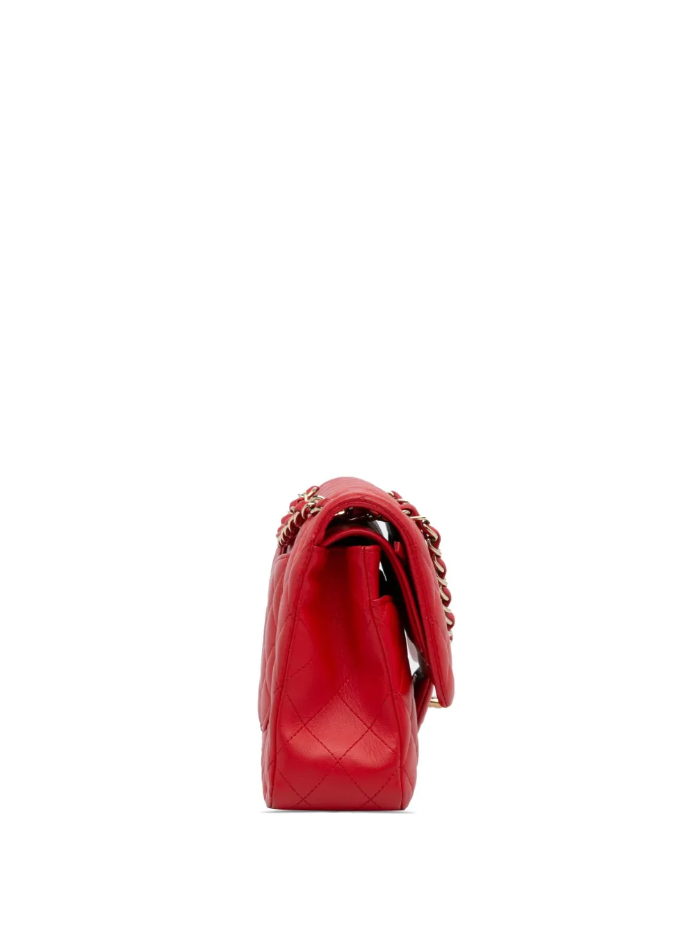 CHANEL Pre-Owned 2017-2018 Pre-Owned Chanel Medium Classic Lambskin Double Flap shoulder bag - Rood