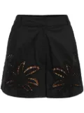 Hemant And Nandita Lani cotton mini shorts - Black